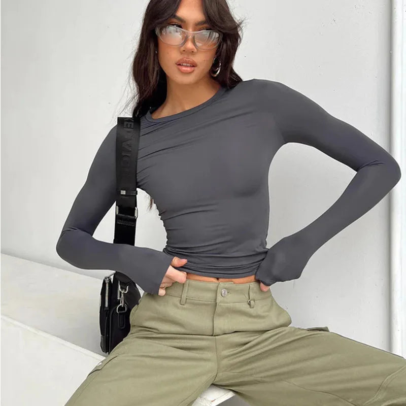 Women's Soft Stretch Slim Fit Long Sleeve Tee