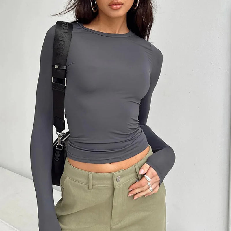 Women's Soft Stretch Slim Fit Long Sleeve Tee