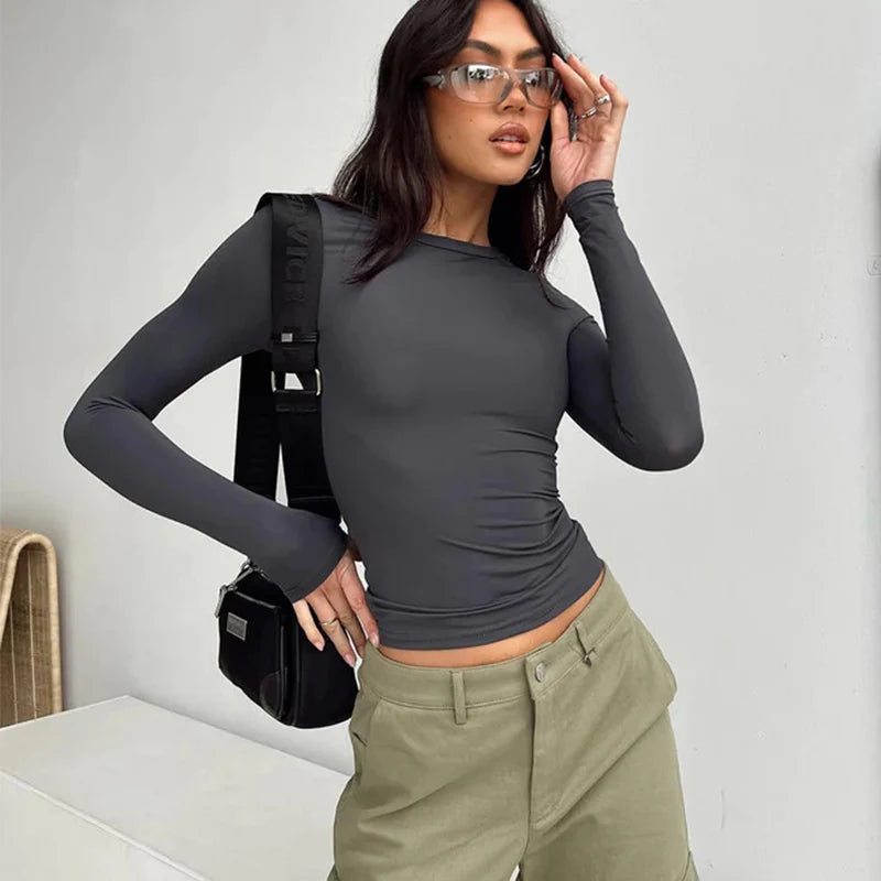 Women's Soft Stretch Slim Fit Long Sleeve Tee