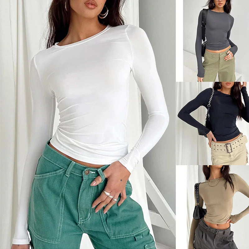 Women's Soft Stretch Slim Fit Long Sleeve Tee