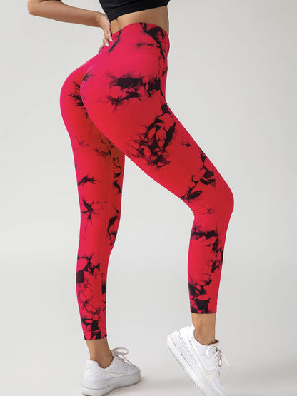 High-Waist Tie-Dye Seamless Leggings - Sculpt & Stretch