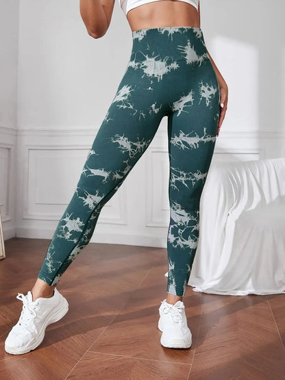 High-Waist Tie-Dye Seamless Leggings - Sculpt & Stretch
