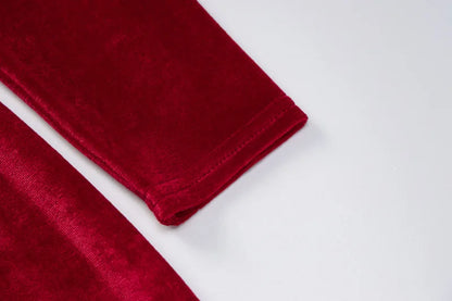 Evening Luxe Velvet Dress - Asymmetrical Cut