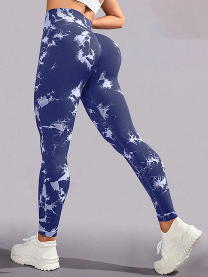 High-Waist Tie-Dye Seamless Leggings - Sculpt & Stretch