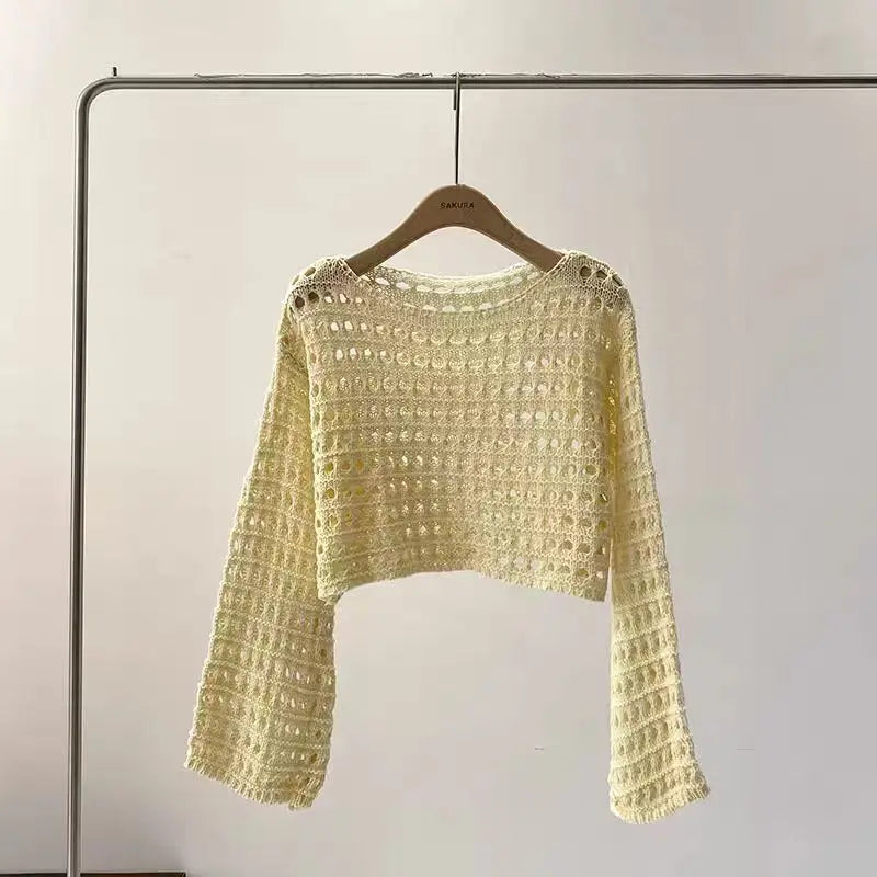 Crochet Knit Beach Cover-Up Top