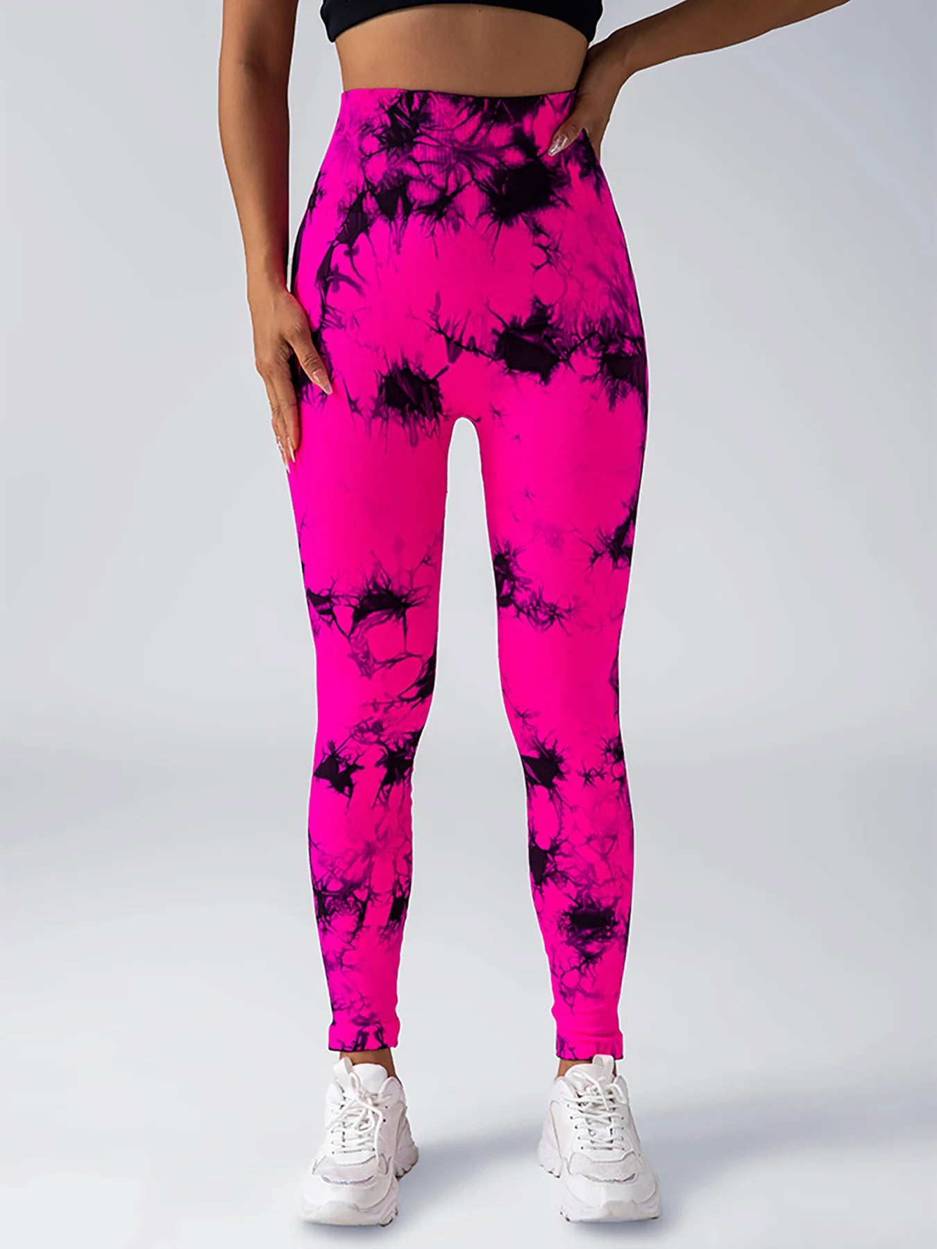 High-Waist Tie-Dye Seamless Leggings - Sculpt & Stretch