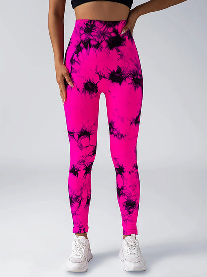 High-Waist Tie-Dye Seamless Leggings - Sculpt & Stretch