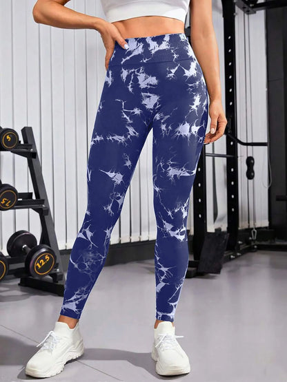 High-Waist Tie-Dye Seamless Leggings - Sculpt & Stretch