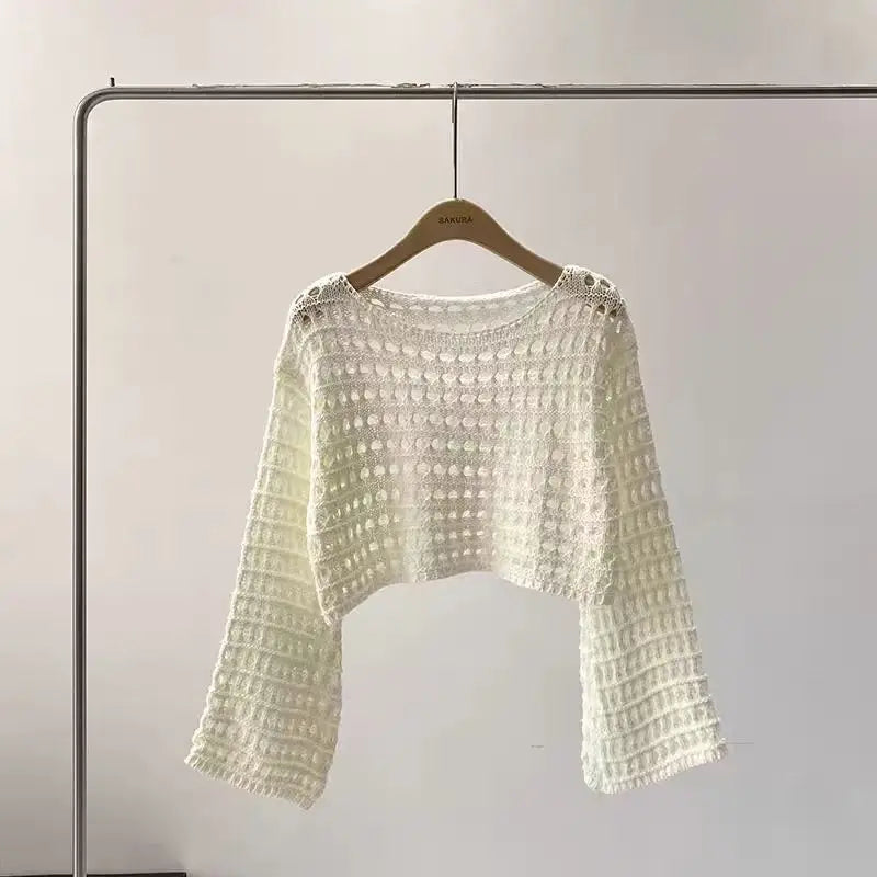 Crochet Knit Beach Cover-Up Top