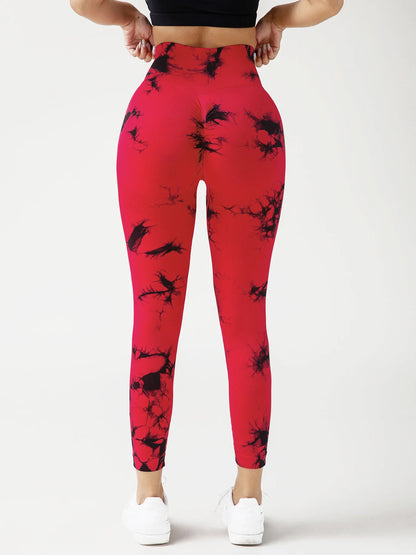 High-Waist Tie-Dye Seamless Leggings - Sculpt & Stretch