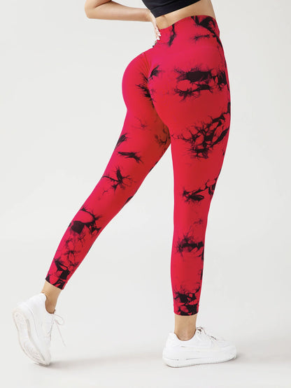 High-Waist Tie-Dye Seamless Leggings - Sculpt & Stretch