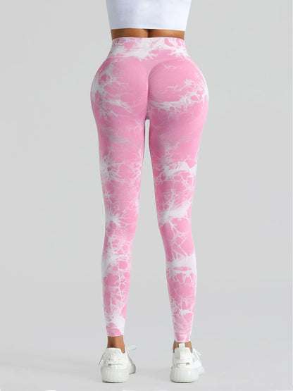 High-Waist Tie-Dye Seamless Leggings - Sculpt & Stretch