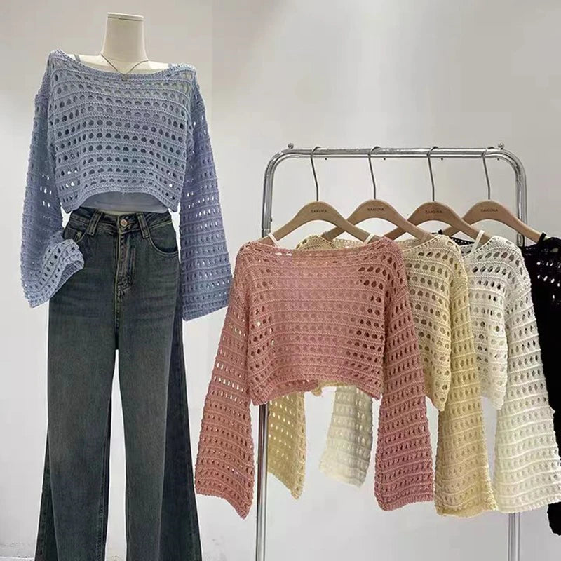 Crochet Knit Beach Cover-Up Top