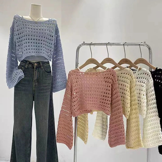 Crochet Knit Beach Cover-Up Top