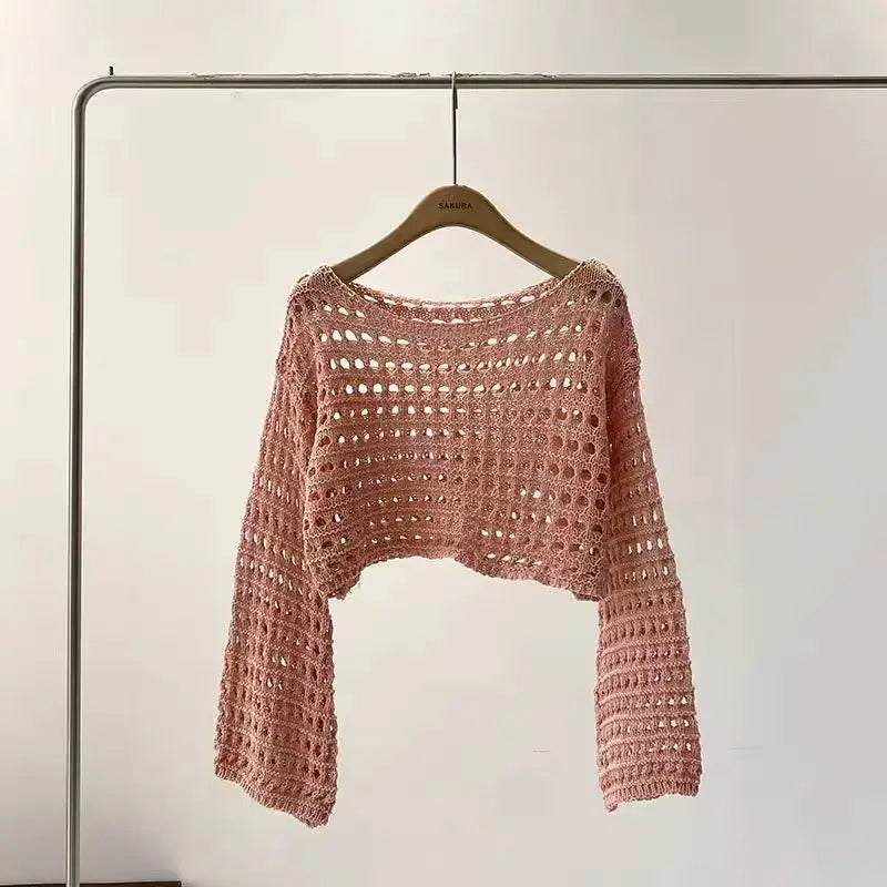 Crochet Knit Beach Cover-Up Top