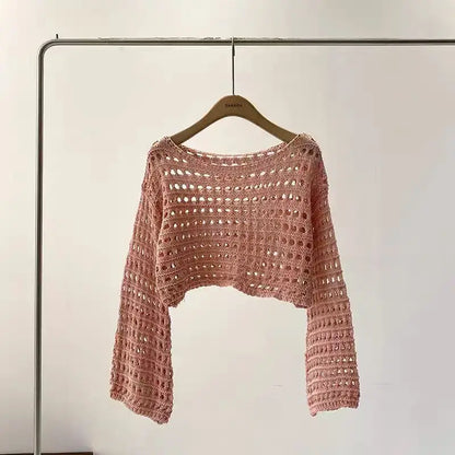 Crochet Knit Beach Cover-Up Top