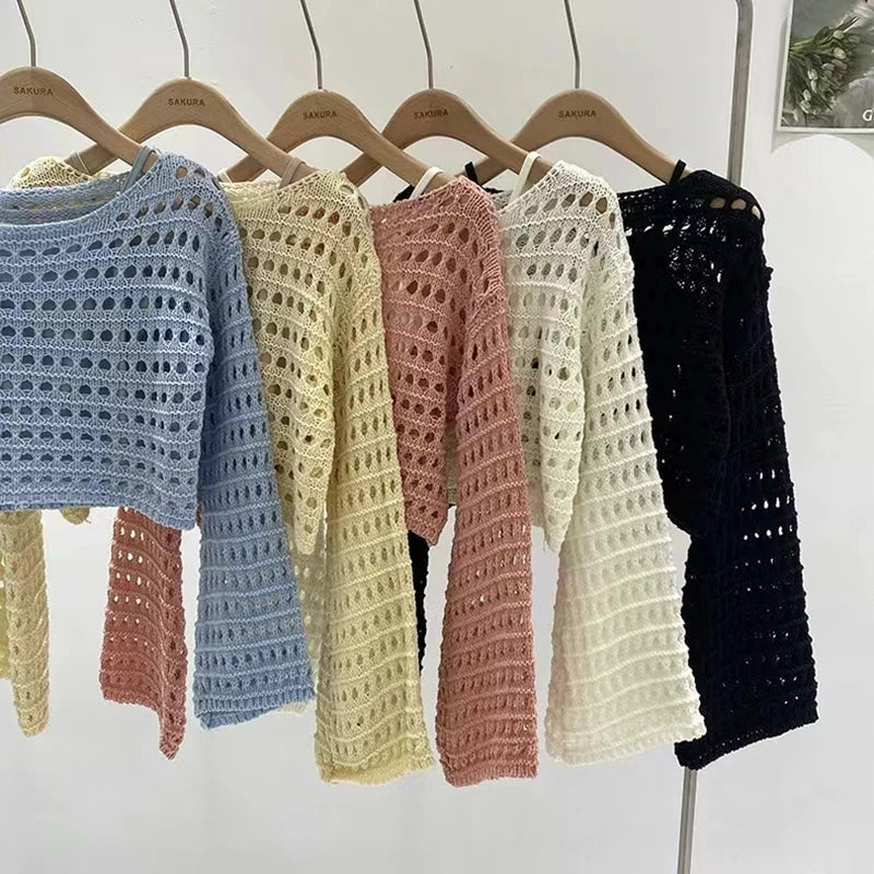 Crochet Knit Beach Cover-Up Top