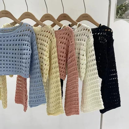 Crochet Knit Beach Cover-Up Top