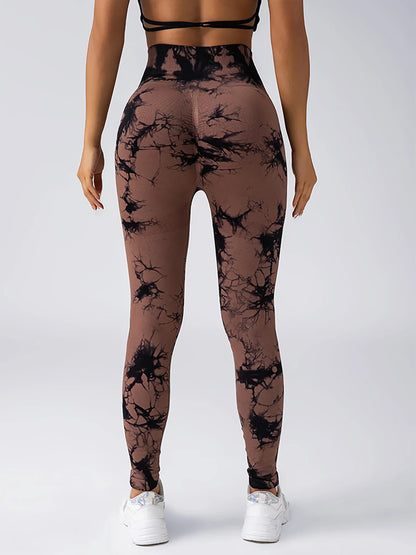 High-Waist Tie-Dye Seamless Leggings - Sculpt & Stretch