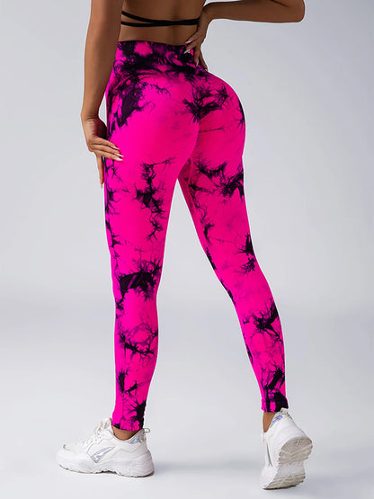 High-Waist Tie-Dye Seamless Leggings - Sculpt & Stretch