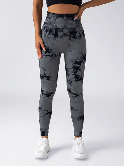 High-Waist Tie-Dye Seamless Leggings - Sculpt & Stretch