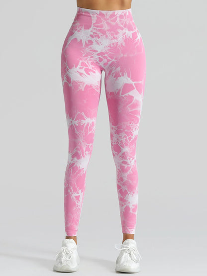 High-Waist Tie-Dye Seamless Leggings - Sculpt & Stretch