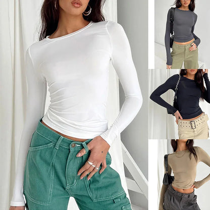 Women's Soft Stretch Slim Fit Long Sleeve Tee