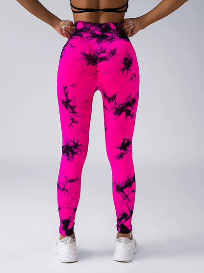 High-Waist Tie-Dye Seamless Leggings - Sculpt & Stretch